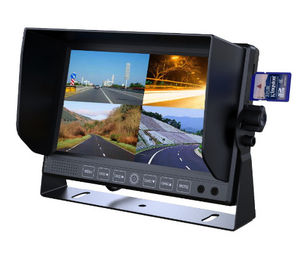 वैन / ट्रक के लिए स्टैंड माउंट और क्वाड छवियों के साथ 7 इंच वाइडस्क्रीन एलसीडी मॉनिटर 4ch डीवीआर