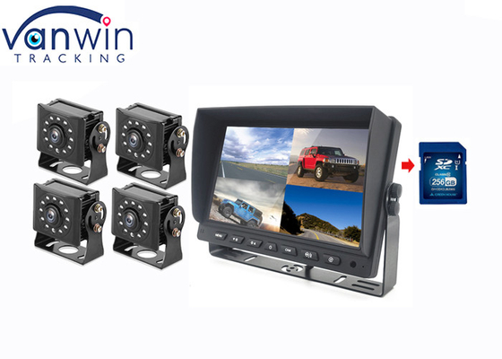 7 इंच 4ch कार स्क्रीन और रियर व्यू कैमरा ट्रक आरवी के लिए एलसीडी डिस्प्ले रिकॉर्डर