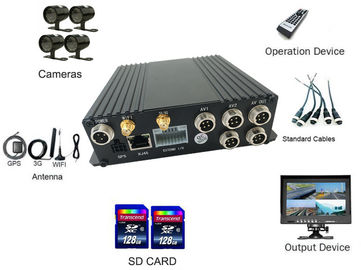 4CH एसडी 4 जी कार डिजिटल टैक्सी वीडियो रिकॉर्डर एमडीवीआर सिस्टम 24/7 निगरानी वाईफाई राउटर के साथ
