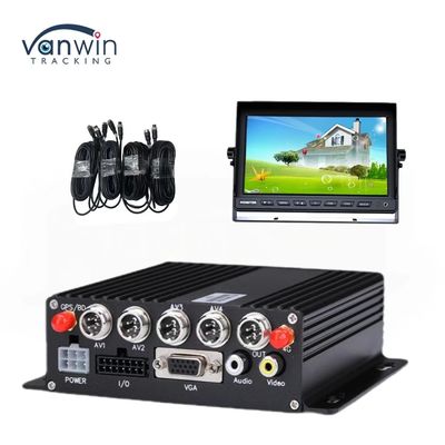 DC 12V 36V H.265 4CH HD 1080P कार मोबाइल DVR डैश कैम रिकॉर्डर वायरलेस ट्रांसफर के साथ