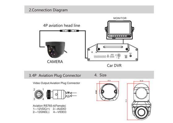 1080P IP69 कार निगरानी कैमरा वाटरप्रूफ AHD वाहन कैमरा