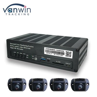 8 CH 4G 360 पैनोरमिक व्यू MDVR AI ADAS DSM BSD पैनोरमिक व्यू कार वाहन DVR कैमरा सिस्टम के साथ