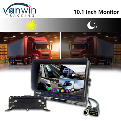 10.1 इंच AHD कार स्क्रीन डिस्प्ले 8CH MDVR कैमरा 1080P रंग TFT कार मॉनिटर सिस्टम