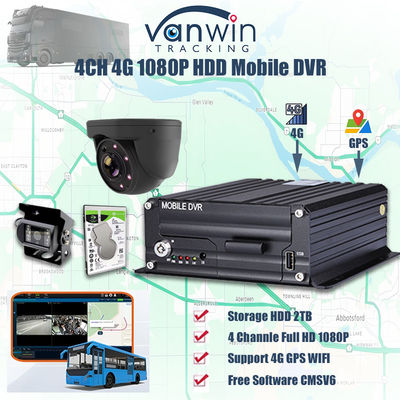 H.265 4CH 1080P HDD मोबाइल डीवीआर वाहन सीसीटीवी वीडियो रिकॉर्डर किट कैमरा सिस्टम एमडीवीआर
