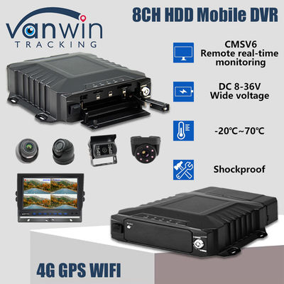 8 चैनल 4G वाईफाई 1080P HDD मोबाइल DVR वाहन निगरानी AHD रियल टाइम व्यू Mdvr