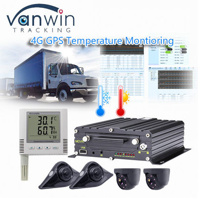 वायरलेस 4CH 4G जीपीएस वीडियो रिकॉर्डर रेफ्रिजरेटेड वाहनों के लिए तापमान निगरानी