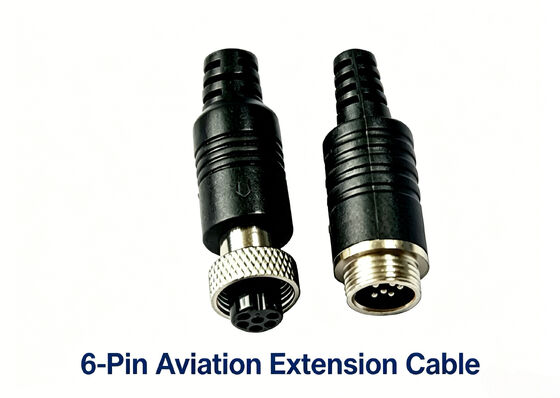 M12 6-Pin Aviation Extension Cable for Streamax IPC Cameras