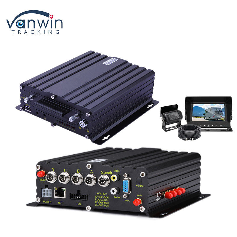 H.265 4CH HD वाहन मोबाइल DVR 1080P अलार्म इनपुट पल्स स्पीड इनपुट के साथ एआई कार रिकॉर्डर