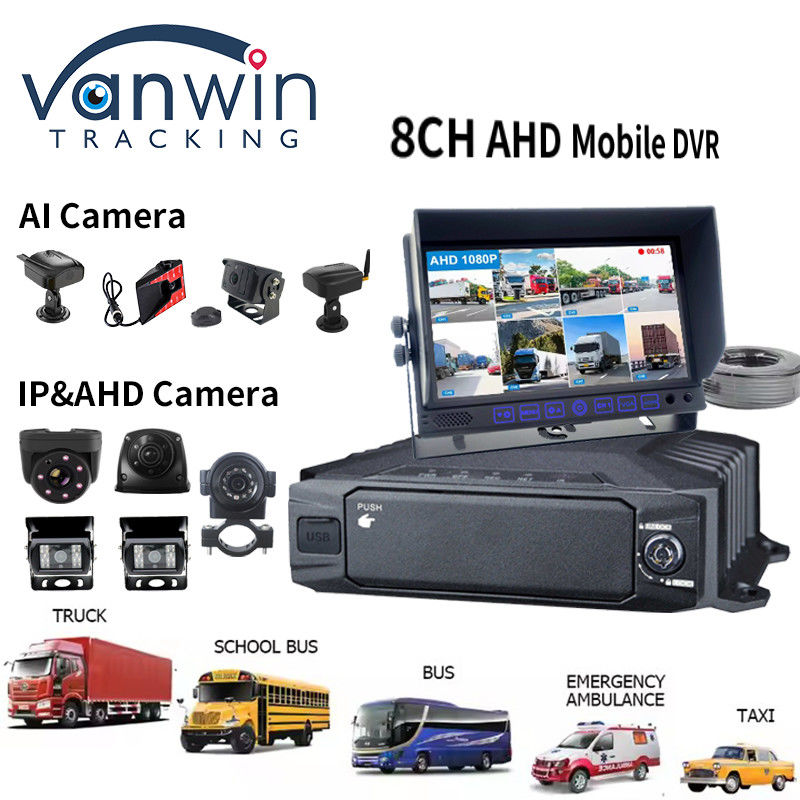 1080p HDD 8ch मोबाइल DVR 4g GPS WIFI MDVR किट कैमरा सिस्टम वाहन ट्रैकर कार सुरक्षा के लिए