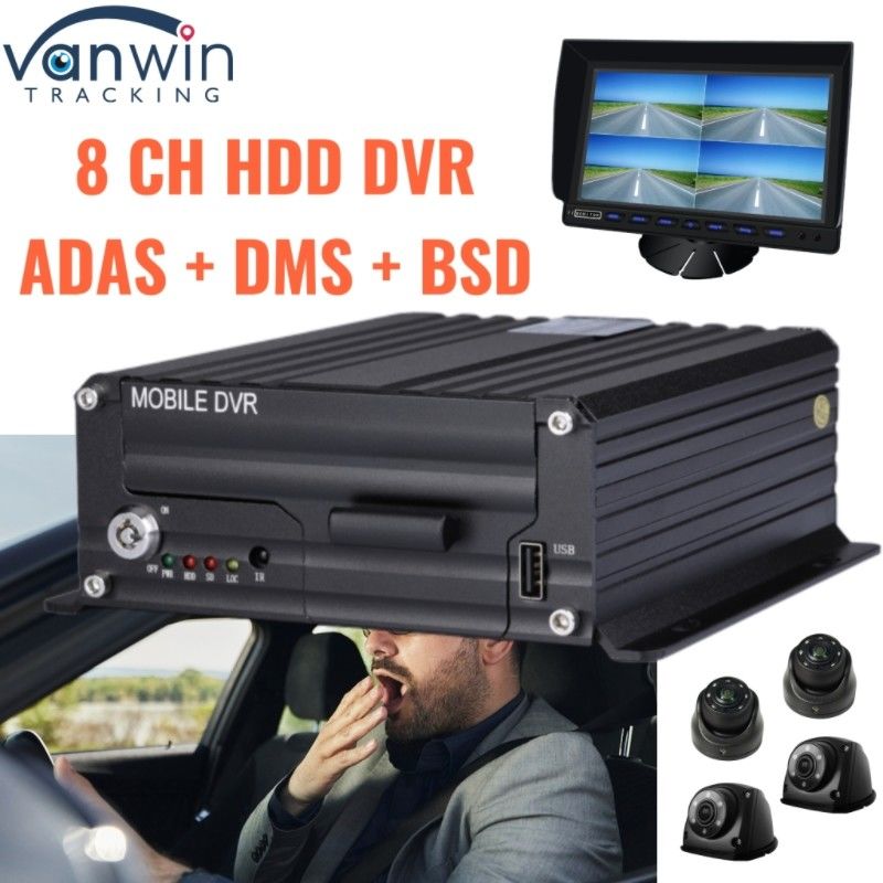 वाहन सुरक्षा निगरानी के लिए ADAS DMS BSD 4G जीपीएस के साथ उन्नत 8CH AI HDD DVR